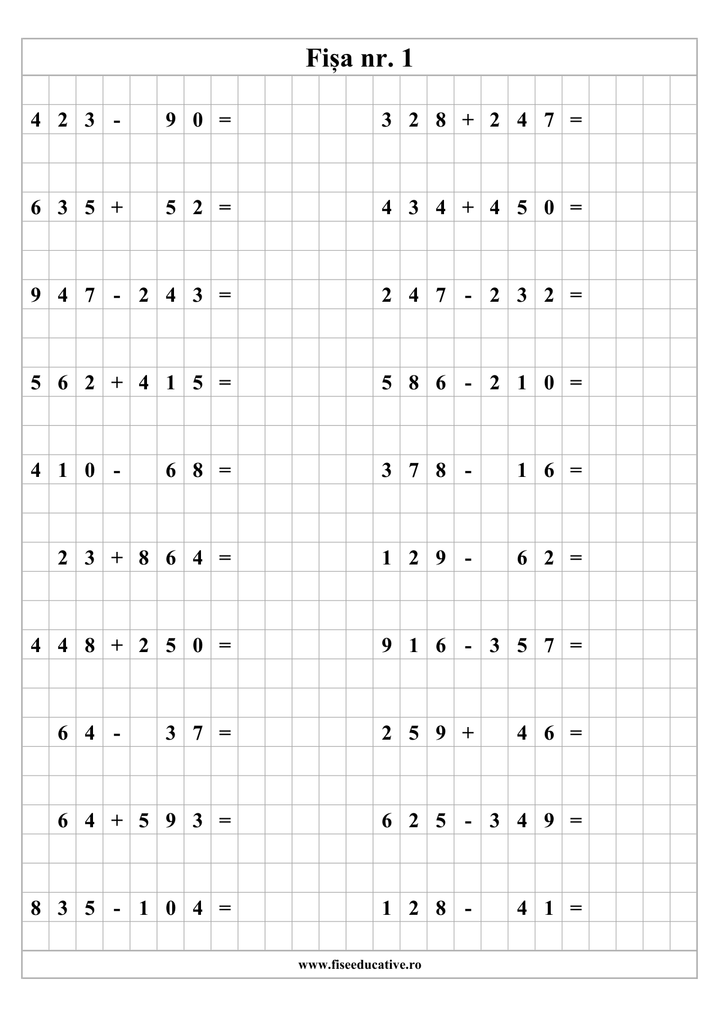 Pachet tipărit Matematică Clasa a II-a – 10 caiete cu fișe și exerciții