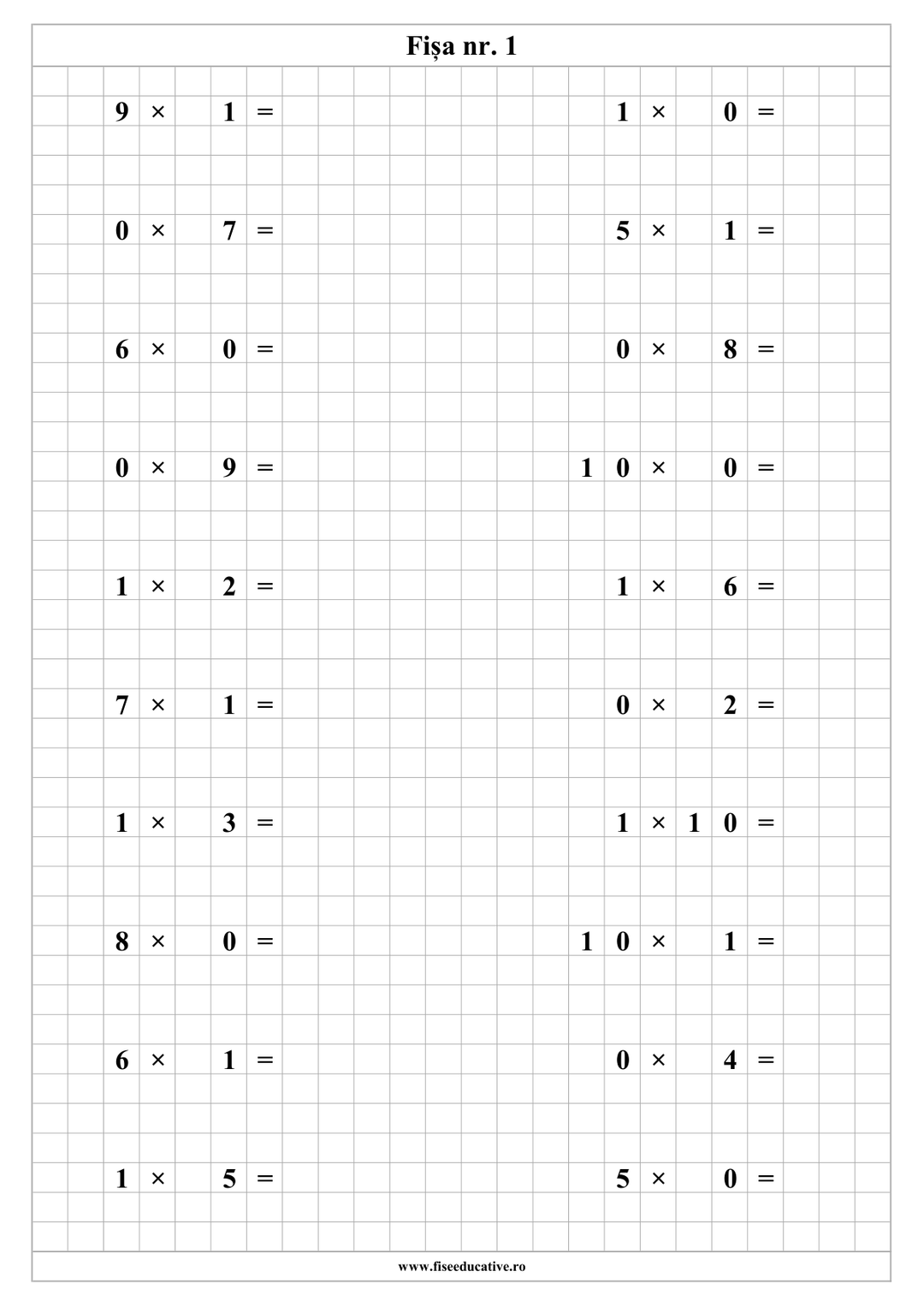 Pachet tipărit Matematică Clasa a II-a – 10 caiete cu fișe și exerciții
