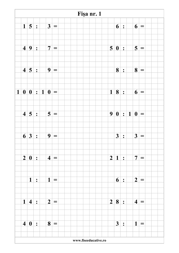 Pachet tipărit Matematică Clasa a II-a – 10 caiete cu fișe și exerciții