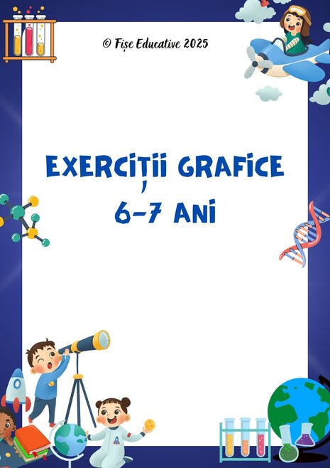 Set de exerciții grafice pentru clasa pregătitoare – 80 pagini PDF  Trasee • Contururi • Modele grafice • Pregătirea scrierii