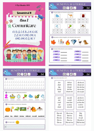 Set complet de fișe pentru clasa I – Pachet PDF + BONUS  Comunicare • Scriere • Matematică • Grafism