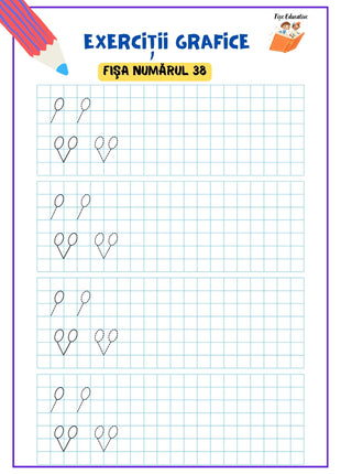 Set de exerciții grafice pentru clasa pregătitoare – 80 pagini PDF  Trasee • Contururi • Modele grafice • Pregătirea scrierii