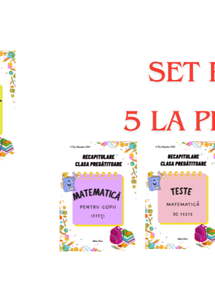 SET PROMO – 5 caiete educative la preț de 4 (PDF)  Citire • Scriere • Comunicare • Matematică • Evaluare