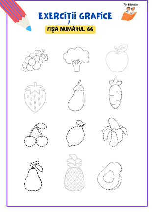 Set de exerciții grafice pentru clasa pregătitoare – 80 pagini PDF  Trasee • Contururi • Modele grafice • Pregătirea scrierii