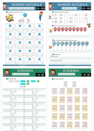 Set complet de fișe pentru clasa I – Pachet PDF + BONUS  Comunicare • Scriere • Matematică • Grafism