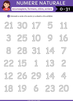Fișe de matematică pentru clasa I – 132 pagini PDF  Numere • Operații • Probleme • Aplicații practice