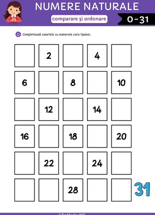 Fișe de matematică pentru clasa I – 132 pagini PDF  Numere • Operații • Probleme • Aplicații practice