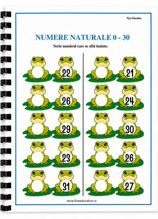 Prezentare a caietului printat, spiralat si gata de folosit. Materialul este potrivit pentru lucru acasa, la clasa sau pentru recapitulare la matematica in clasa pregatitoare.