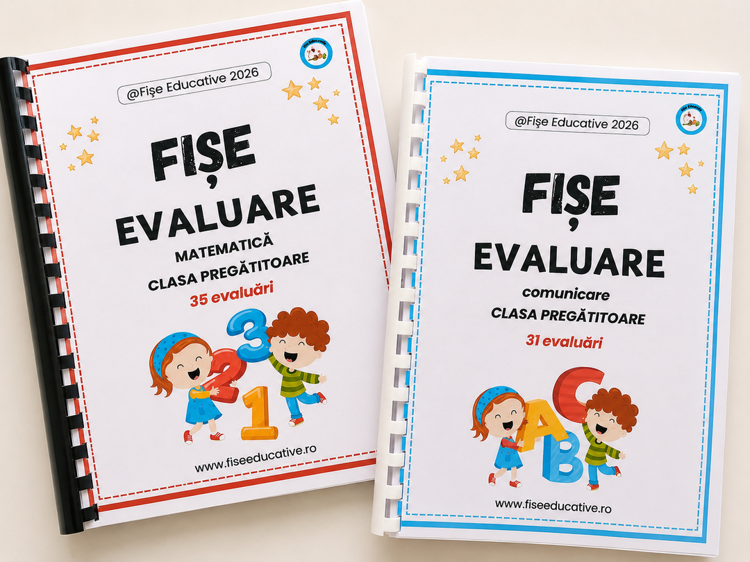 Pachet tipărit evaluări clasa pregătitoare – Comunicare + Matematică, 210 pagini