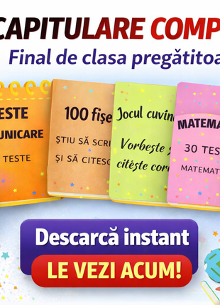 Pachet recapitulare – Clasa pregătitoare (6 caiete PDF)