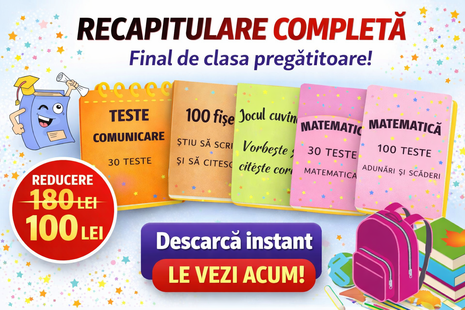 Pachet recapitulare – Clasa pregătitoare (6 caiete PDF)