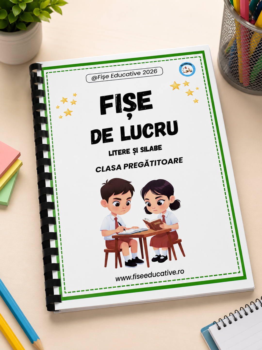 Fișe de lucru pentru clasa pregătitoare – Litere, silabe, citire și scriere (PDF, 100 pagini)