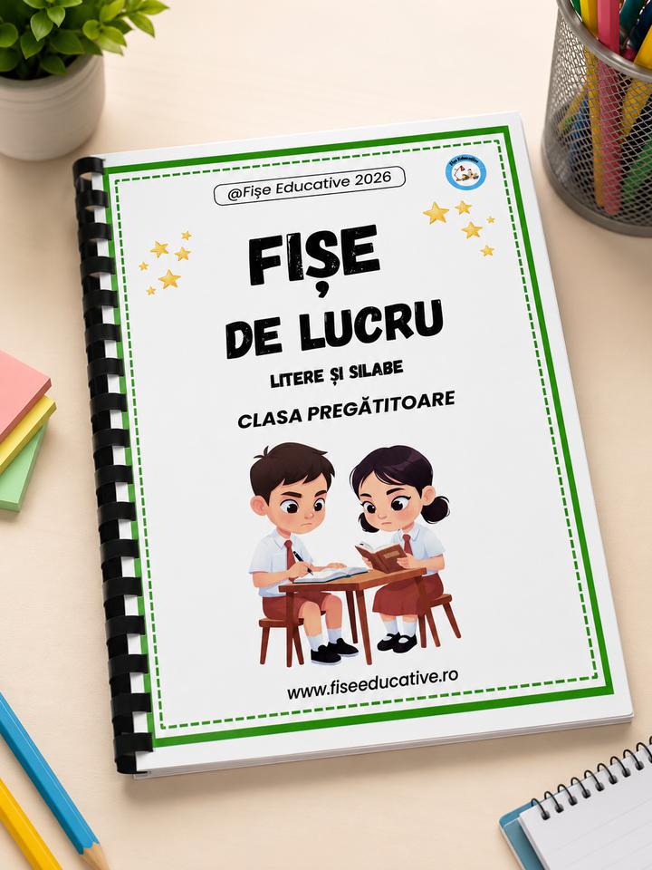 Fișe de lucru pentru clasa pregătitoare – Litere, silabe, citire și scriere (PDF, 100 pagini)