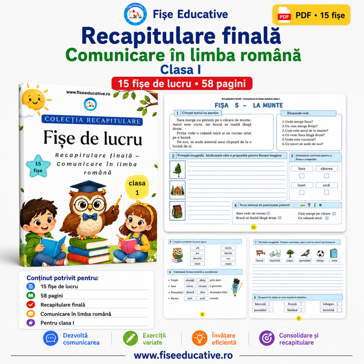 fise de lucru clasa 1 recapitulare romana PDF