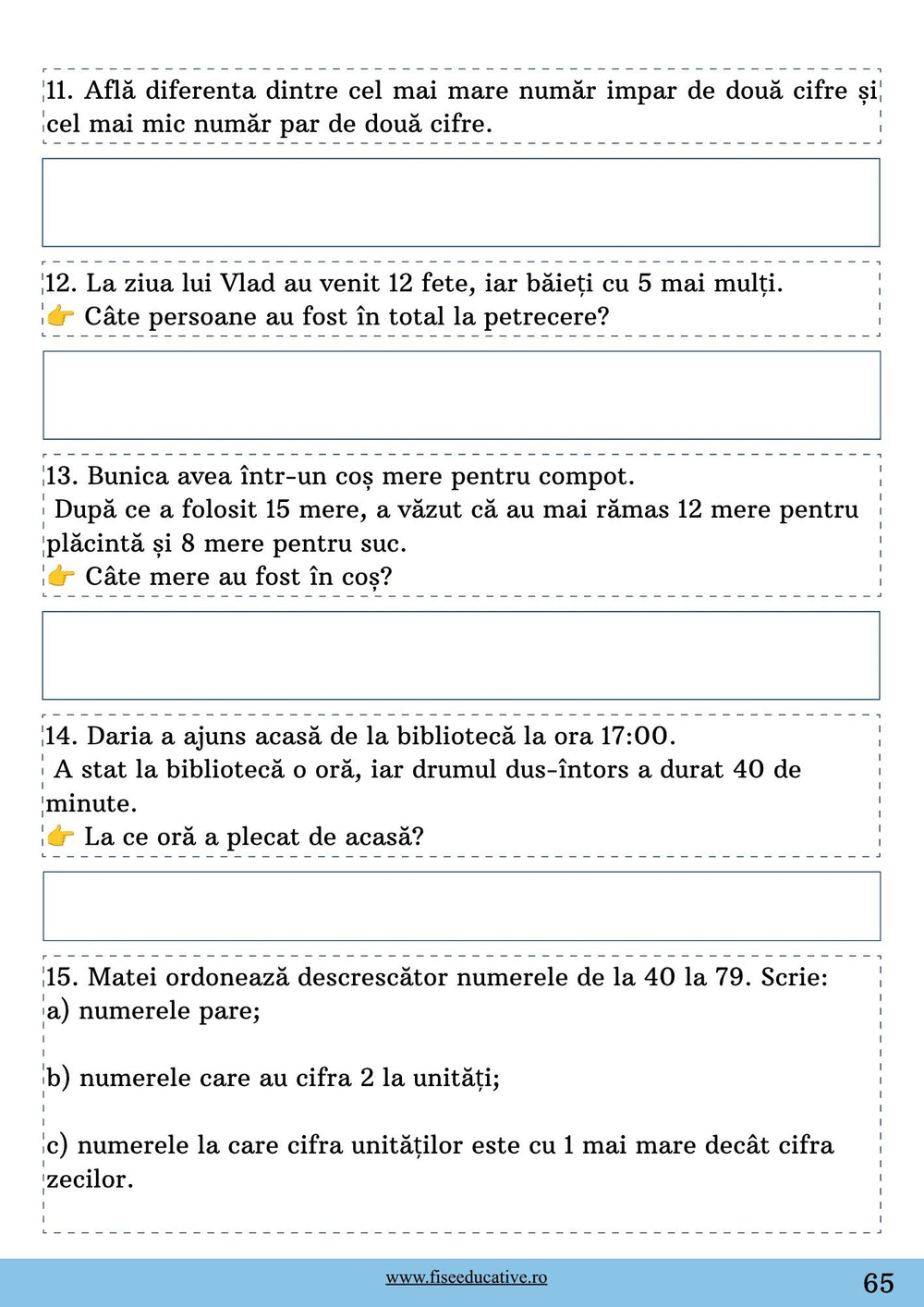 micul matematician clasa 1 fisa adunari scaderi probleme
