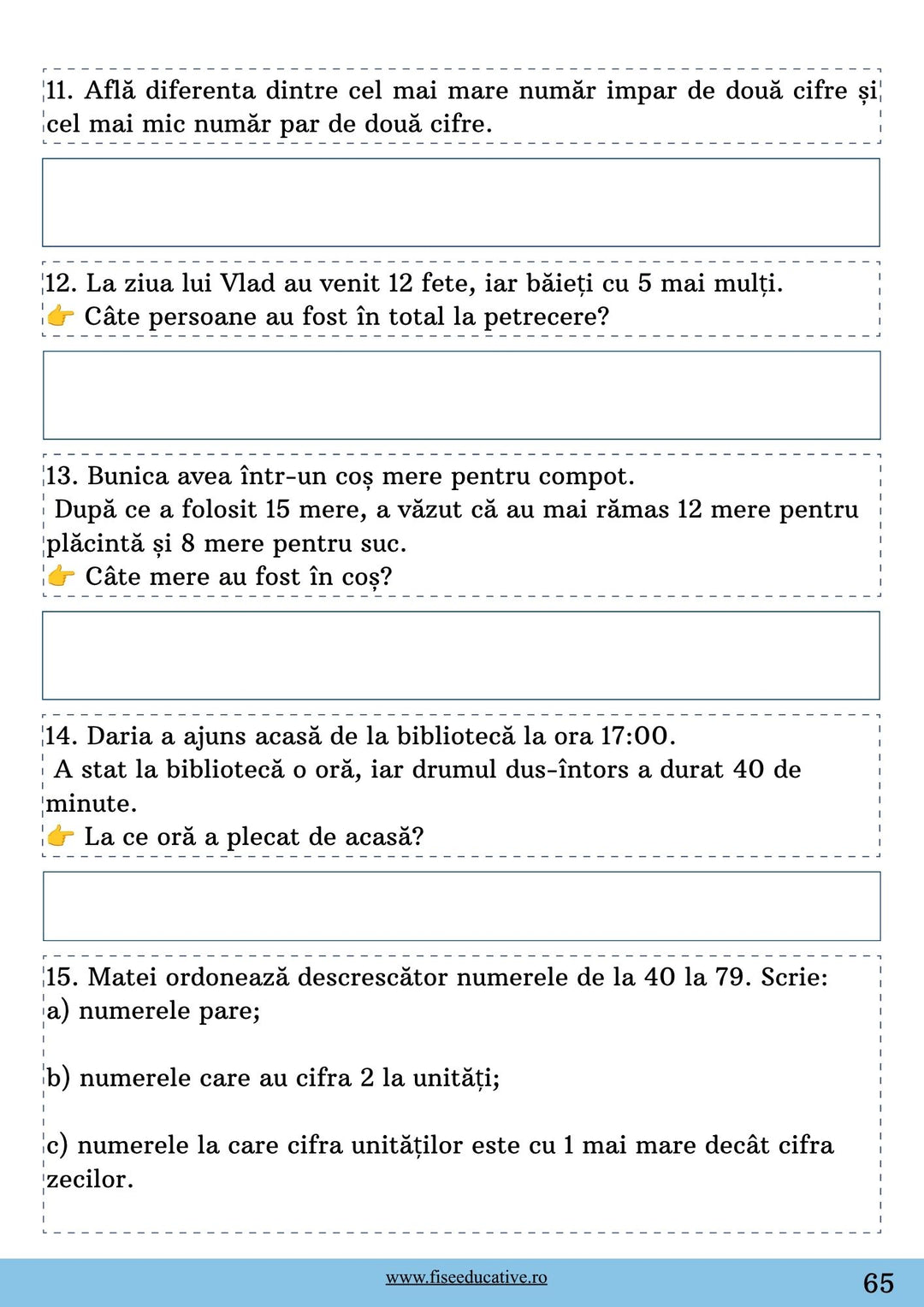 micul matematician clasa 1 fisa adunari scaderi probleme