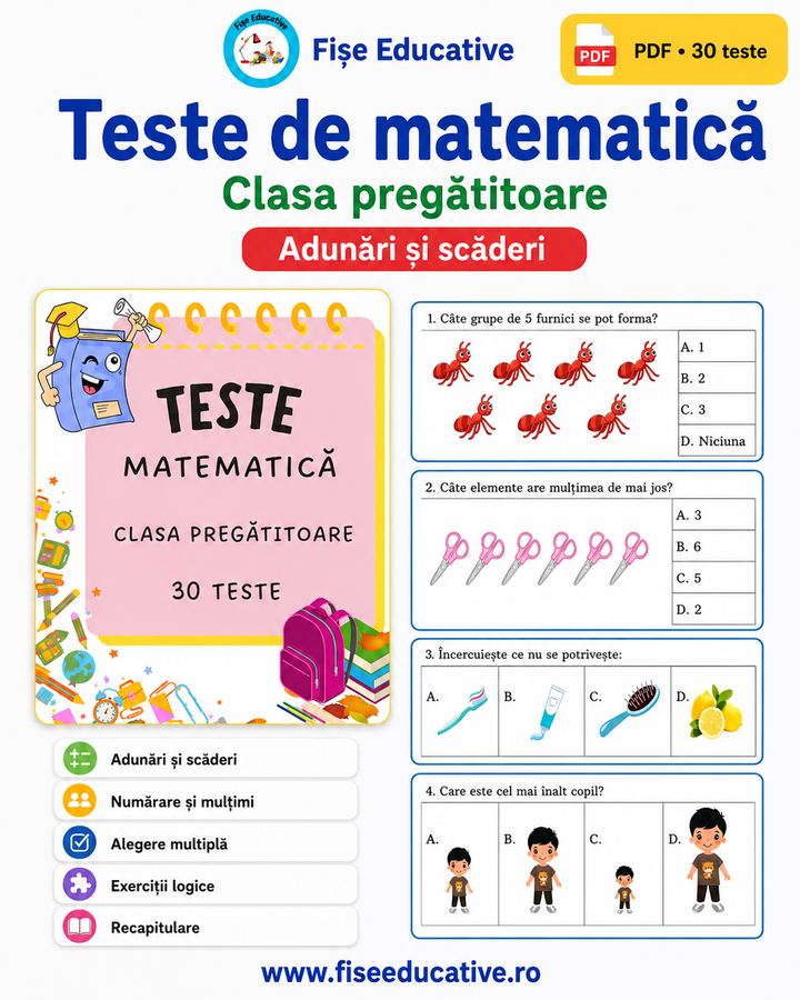 Fise recapitulare matematica si explorarea mediului clasa pregatitoare