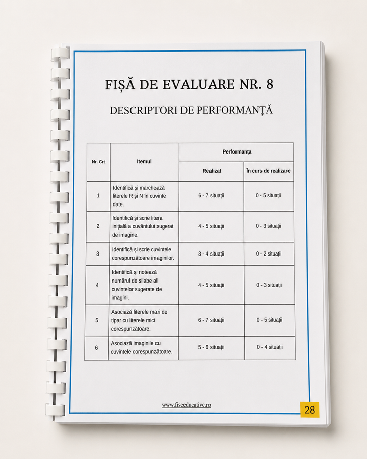 fise verificare cunostinte final clasa pregatitoare tiparite