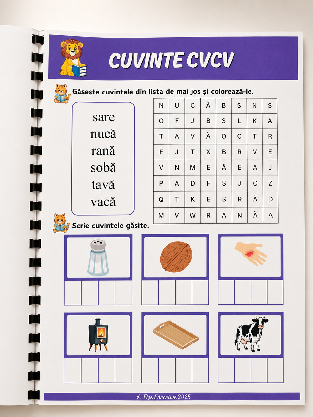 exercitii pronuntie CVCV copii 3-6 ani logopedie