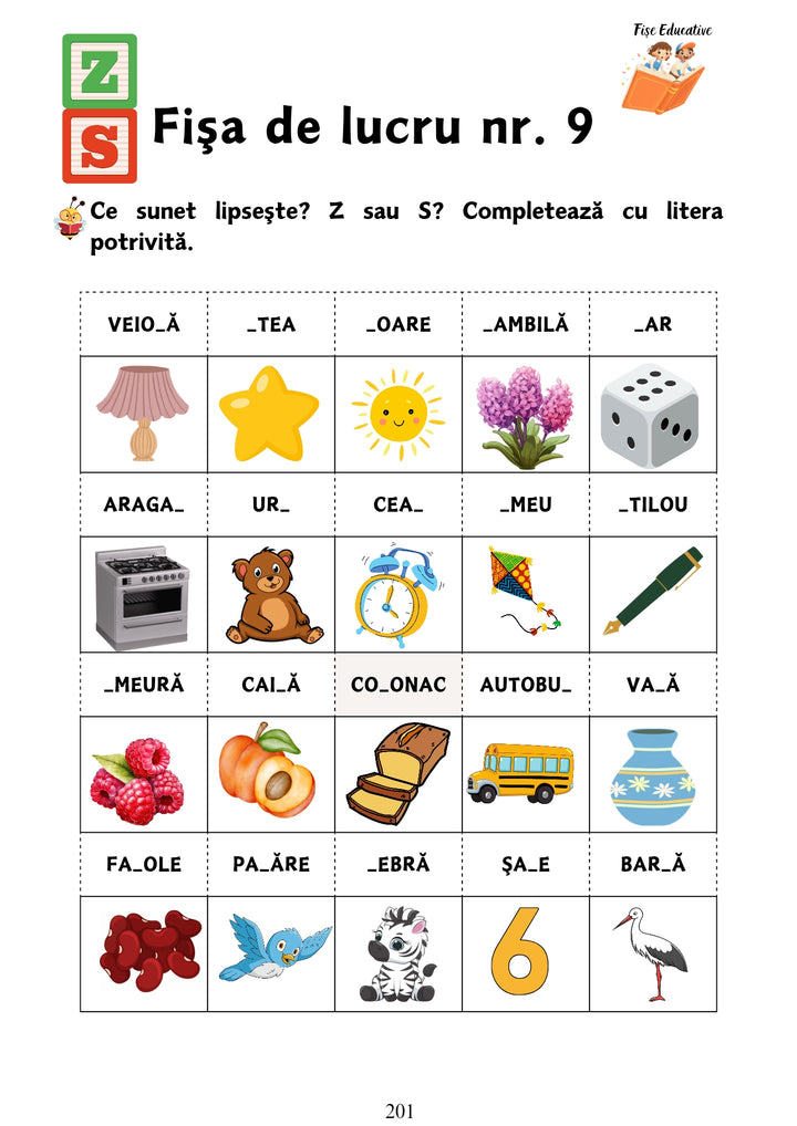 Fise de lucru pentru logopedie, create pentru copiii care confunda sunete asemanatoare si au nevoie de exercitii repetate.