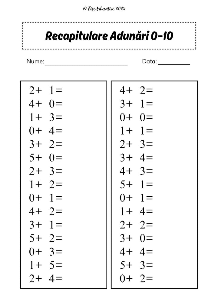 Material PDF adunari si scaderi clasa I acasa clasa afterschool