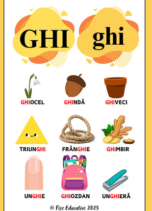 Material logopedic pentru diferentiere fonematica CE CI GE GI, activitati pentru copii