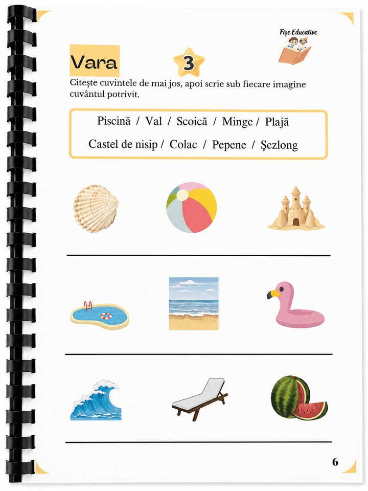 fise comunicare propozitii simple vocabular asociere imagine cuvant