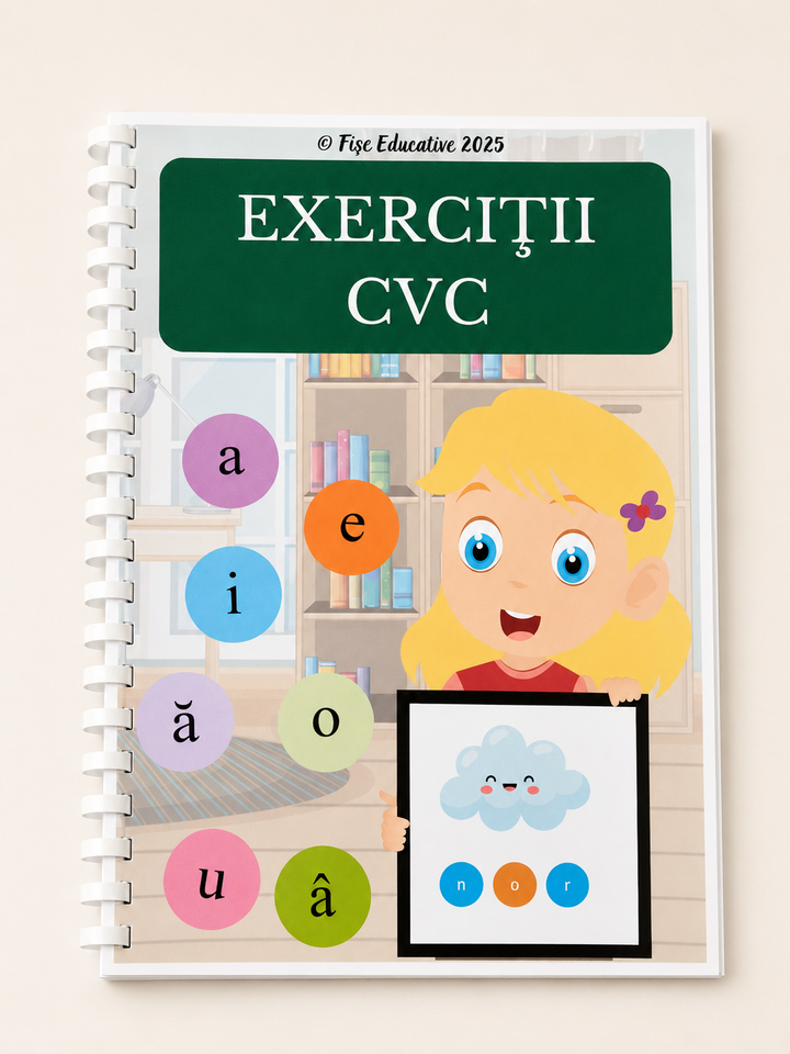 fise CVC logopedie printate citire scriere copii 4-7 ani