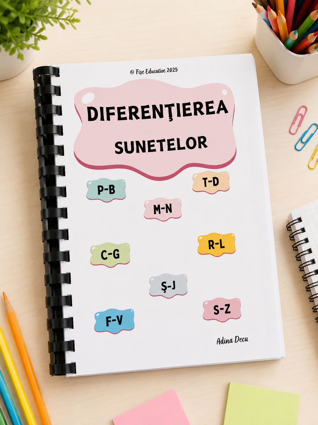 fise logopedice tiparite diferentierea sunetelor copii 4-8 ani