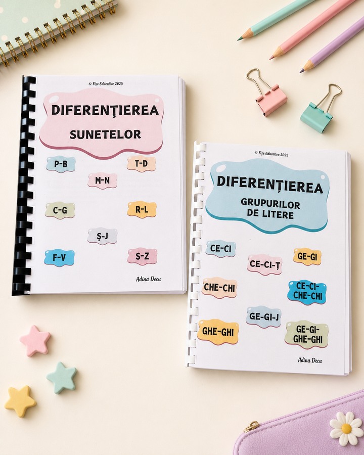 pachet logopedie tiparit diferentierea sunetelor si grupurilor de litere