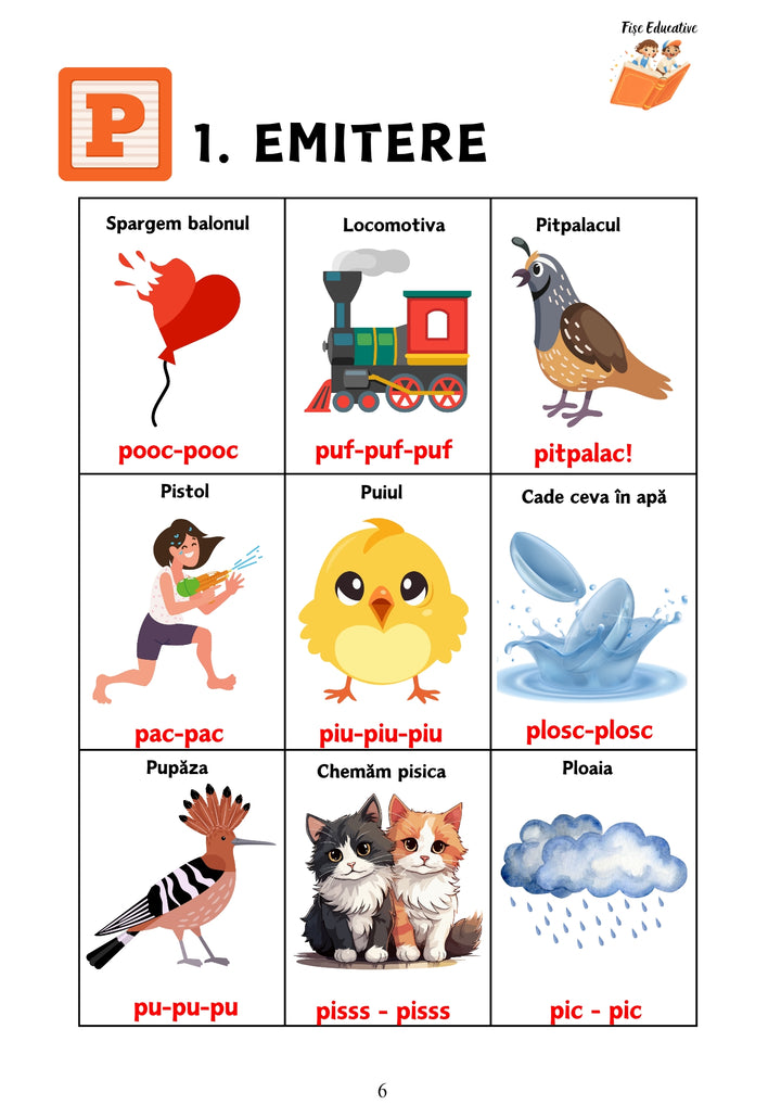 Fise logopedice pentru pronuntie corecta, auz fonematic si vocabular