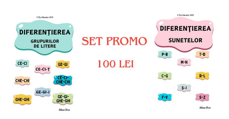 Set Logopedie Complet – Diferențierea Sunetelor și Grupurilor de Sunete (PDF)  Pronunție • Auz fonematic • Citire • Scriere