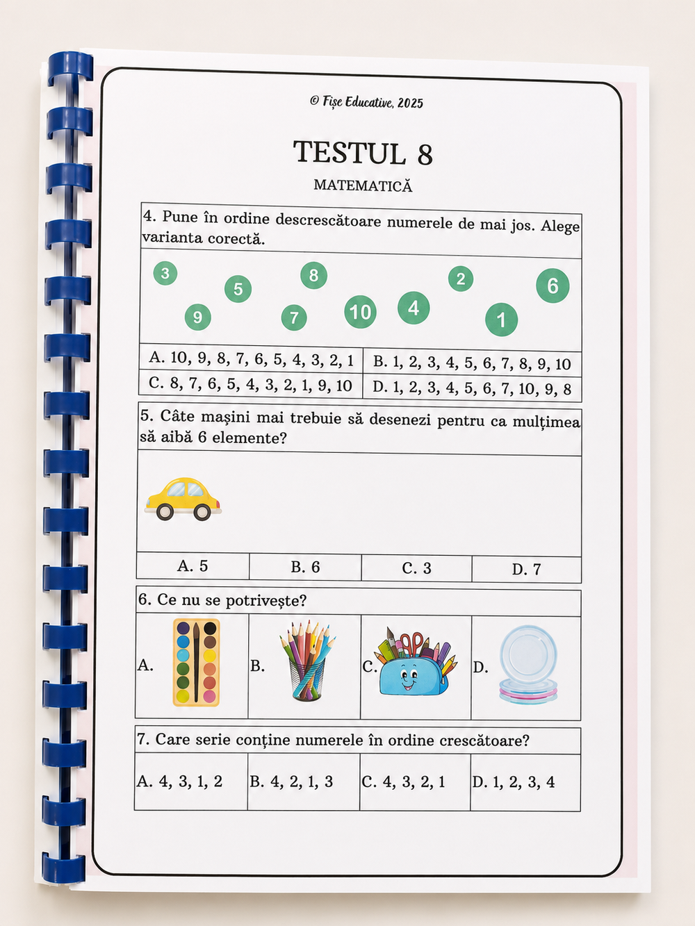 teste comparare ordonare vecinii numerelor siruri logice