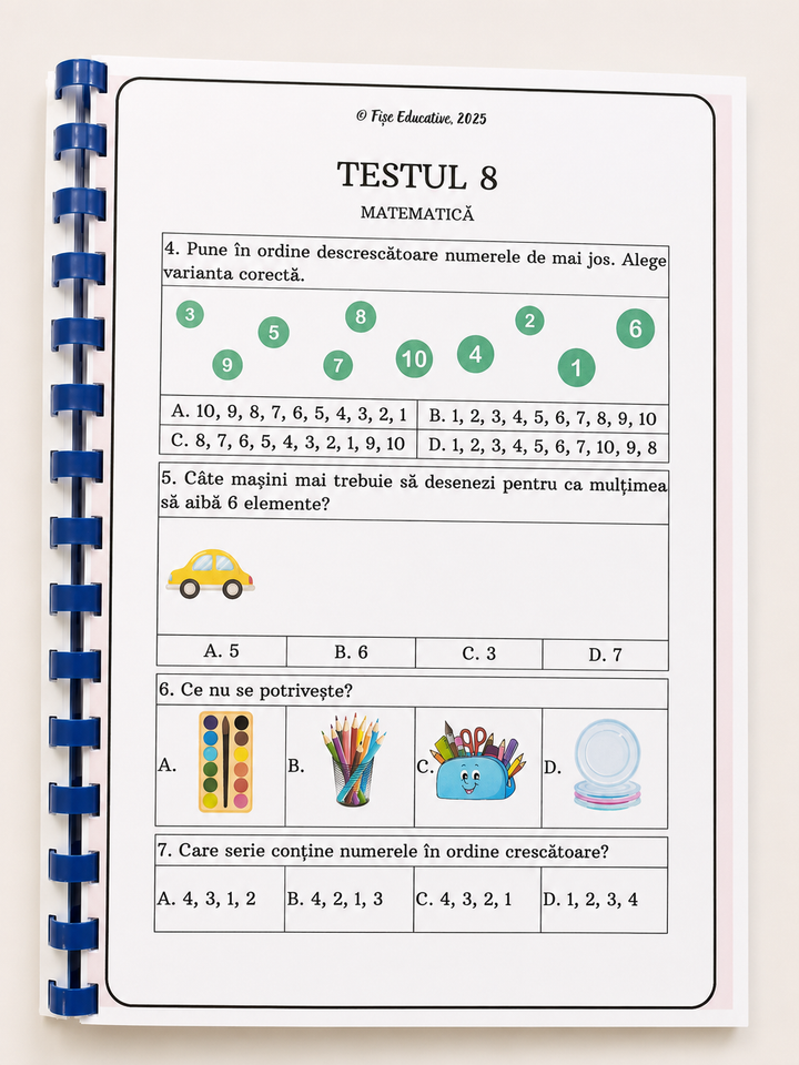 teste comparare ordonare vecinii numerelor siruri logice