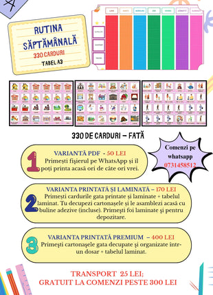Carduri ilustrate pentru dezvoltarea autonomiei la copii