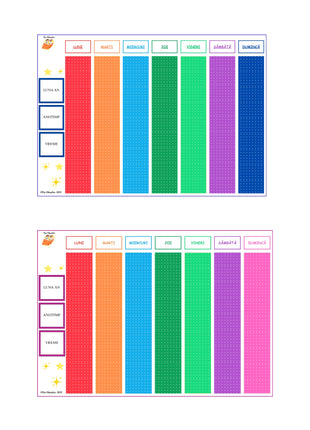 Calendar vizual recomandat pentru terapie ABA si logopedie