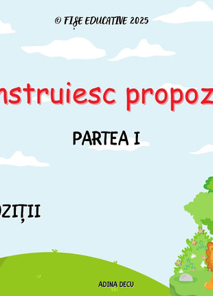 Set PDF Construiesc propoziții cu cartonașe vizuale pentru copii