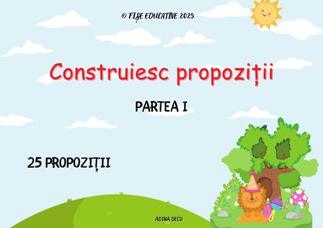 Set PDF Construiesc propoziții cu cartonașe vizuale pentru copii