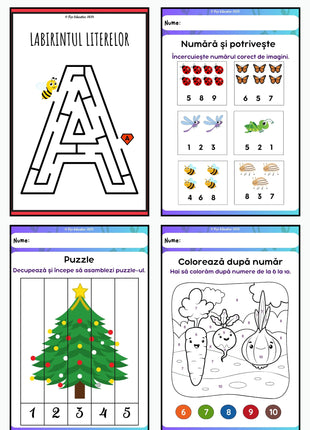 Labirinturi alfabet pentru copii 4-6 ani