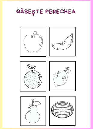 Fișe educative cu legume și fructe pentru copii de 3–4 ani – clasificare și asociere