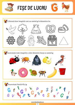 Exerciții identificare sunet – fișe de lucru clasa pregătitoare