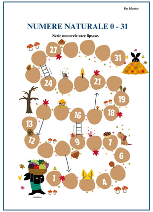 fise matematica copii numere 0-31 exercitii si completari