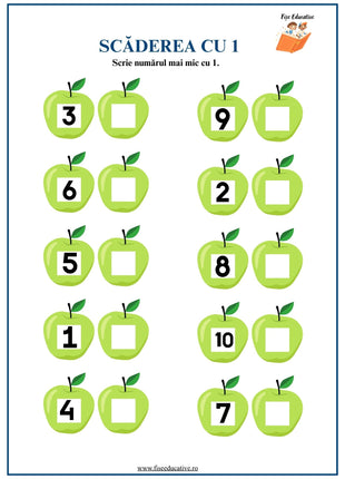 exercitii matematica copii scaderea cu 1 clasa pregatitoare