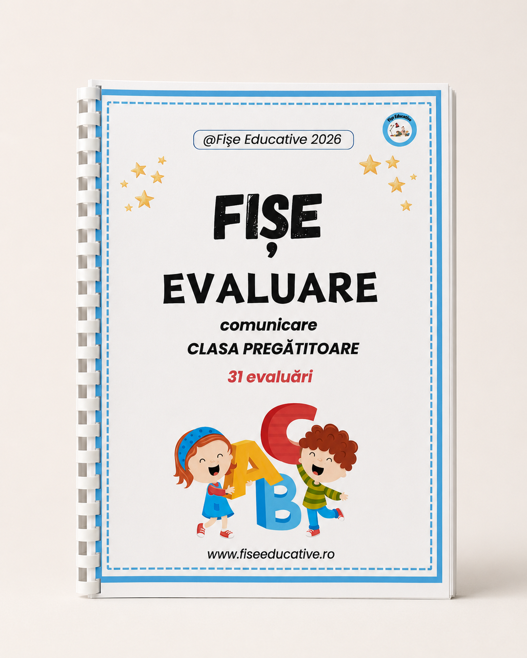 Fișe tipărite cu exerciții pentru recunoașterea literelor, identificarea sunetelor și citirea pe silabe.