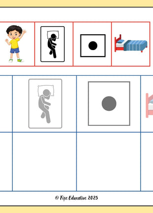 Material PDF pentru logopedie și terapie ABA cu cartonașe vizuale