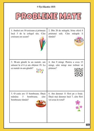 Exerciții și probleme de matematică pentru clasa pregătitoare – adunări și scăderi simple