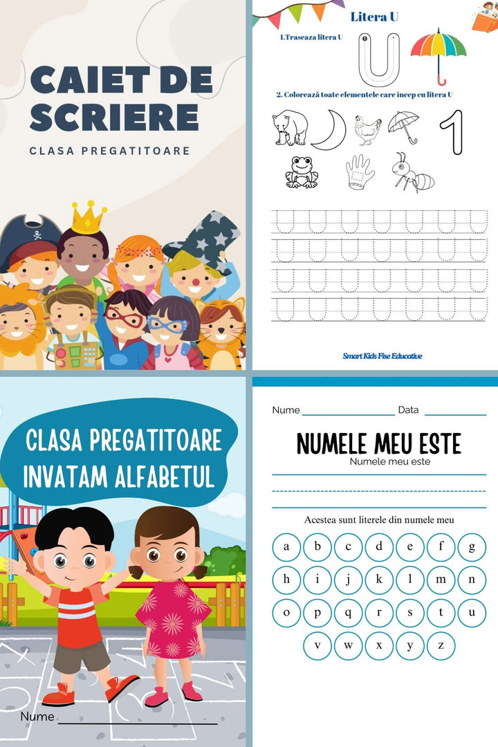 Pachet Scriere Clasa Pregătitoare PDF – Litere, Cifre și Exerciții de Trasare – 230+ Pagini