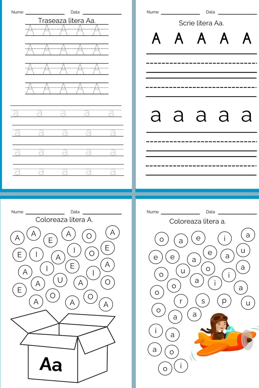 Pachet Scriere Clasa Pregătitoare PDF – Litere, Cifre și Exerciții de Trasare – 230+ Pagini