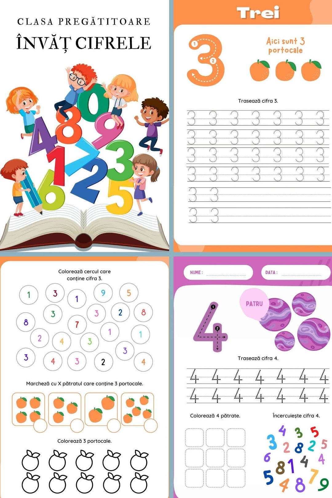 Pachet Scriere Clasa Pregătitoare PDF – Litere, Cifre și Exerciții de Trasare – 230+ Pagini