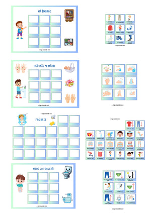 Set rutine zilnice pentru copii cu cartonașe vizuale PDF pentru organizarea activităților zilnice